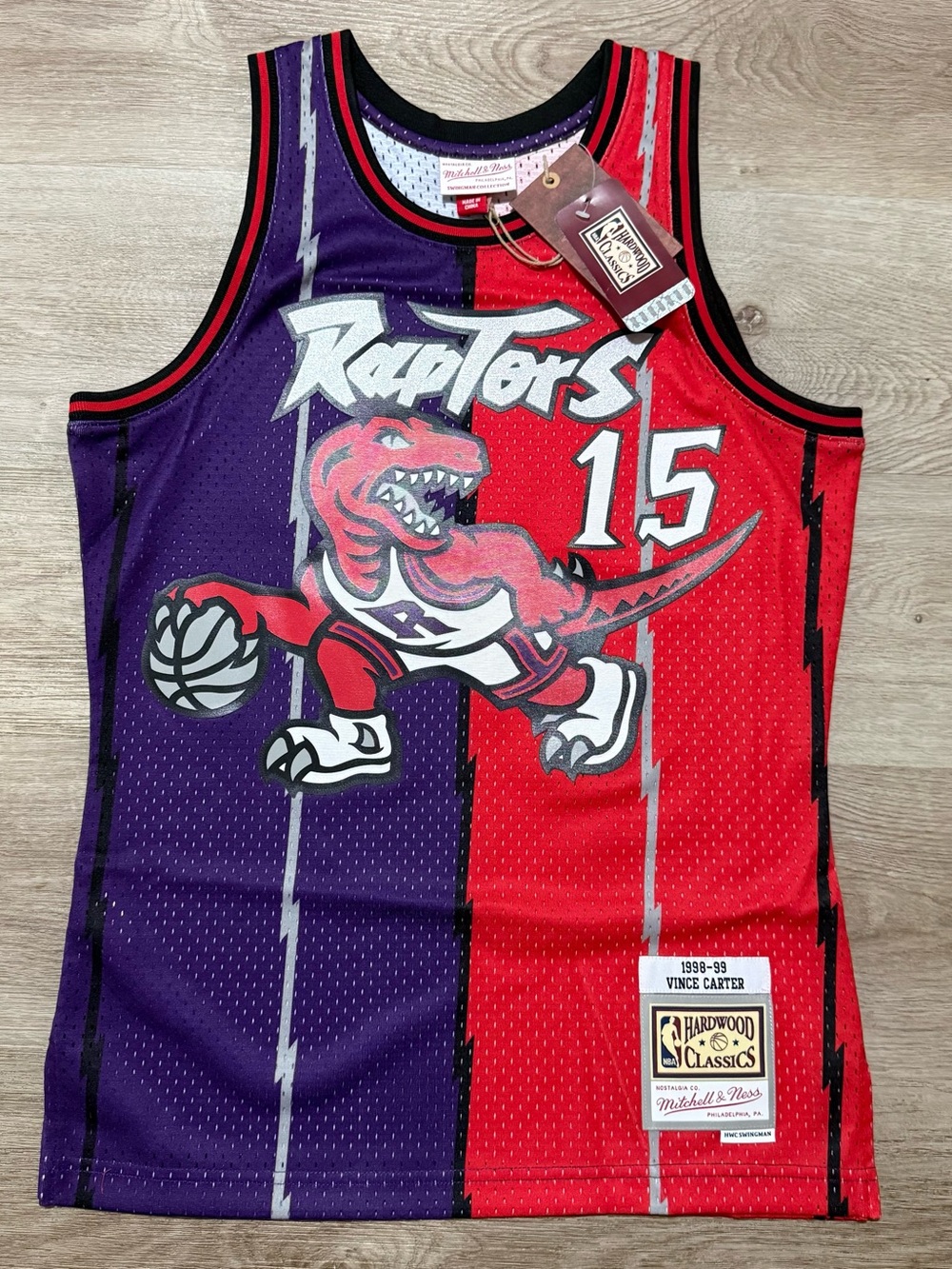 Mitchell & Ness Swingman Split Toronto Raptors Vince Carter Jersey Mens Sz S New
